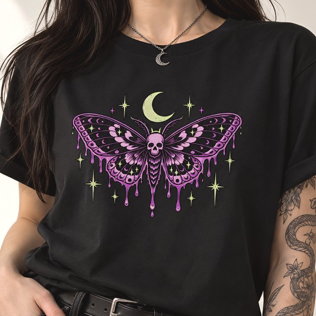Skull Moth Halvmåne Gothic T Shirt (Skapare uppladdad)
