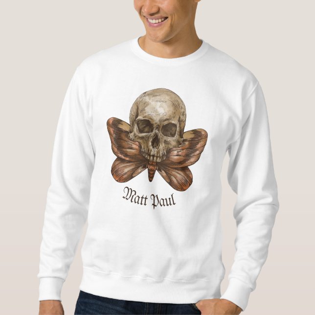 Skull Moth Lång Ärmad Tröja (Framsida)