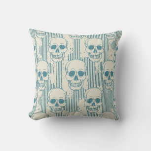 Skull Motif: Sömlös Freehand Mönster Kudde