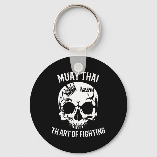 Skull Muay Thai - Nak Muay, Kickboxningspresent  Nyckelring (Framsida)