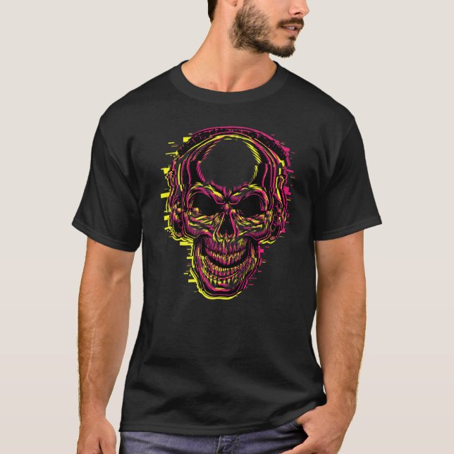 Skull Music Blur T Shirt (Framsida)