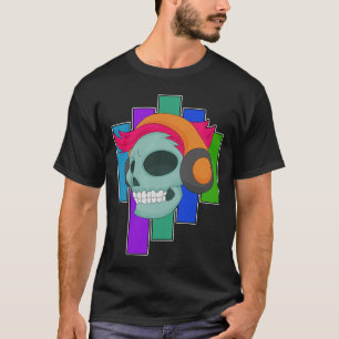 Skull Musician Headphone Music T Shirt