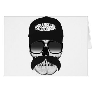 Skull mustache California Hälsningskort