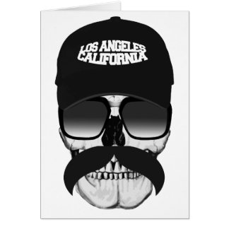 Skull mustache California Hälsningskort