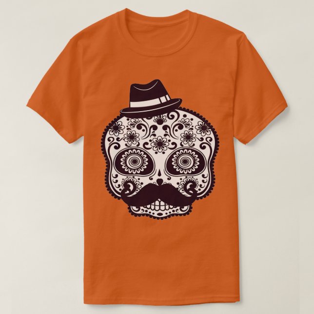 Skull Mustache Classic TShirt T Shirt (Design framsida)