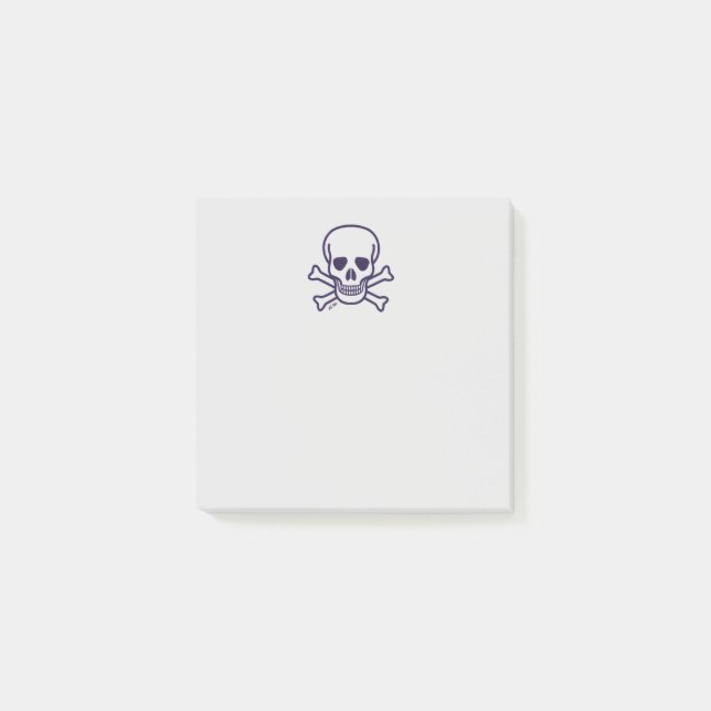 Skull n Bones grått Note-dynor Post-it Block (Framsida)