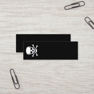 Skull n Bones helt svarta mini visitkort vert
