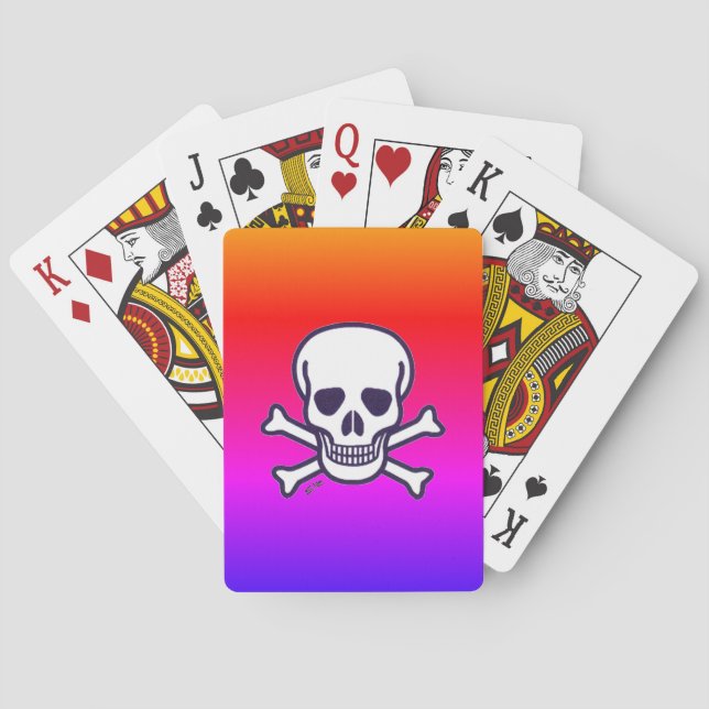 Skull n Bones neon Poker-spelkort Casinokort (Baksidan)