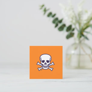 Skull n Bones orange fyrkantig visitkort