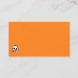Skull n Bones orange standard affärskort hörn Visitkort