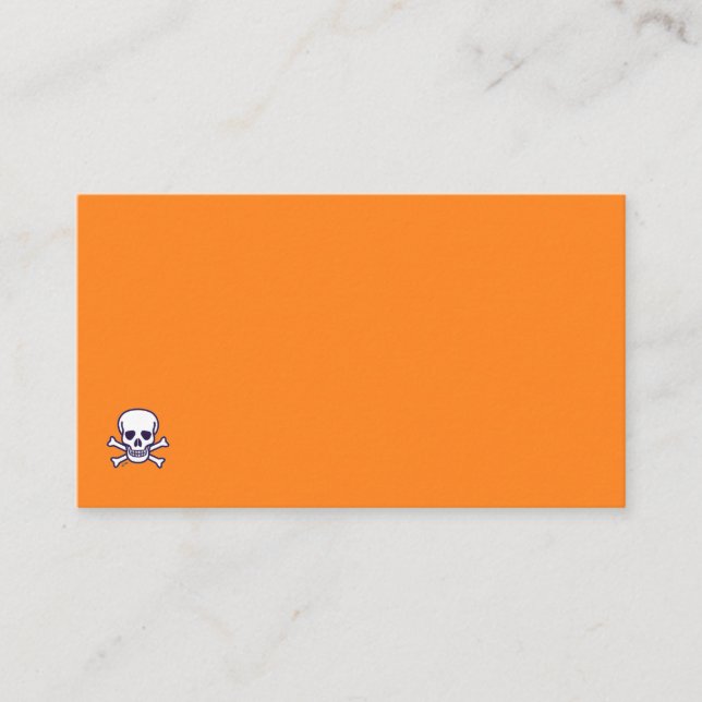 Skull n Bones orange standard affärskort hörn Visitkort (Framsida)
