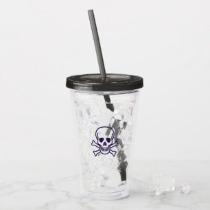 Skull n Bones röker akryltumlare Take Away Mugg