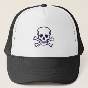 Skull n Bones svart och vit foam truckerhatt Keps