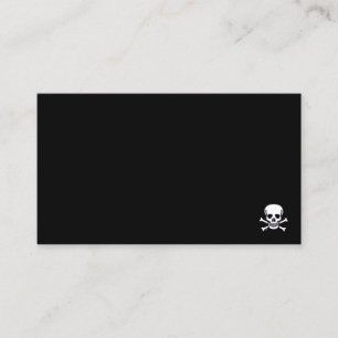Skull n Bones svart standard visitkort hörn