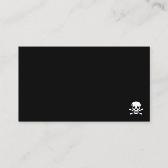 Skull n Bones svart standard visitkort hörn (Framsida)