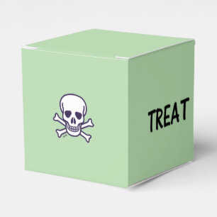 Skull n Bones Trick Treck grönt Square-affischer Presentaskar