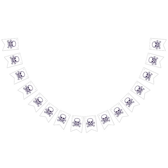 Skull n Bones vit bunting banner Vimplar (Alla)