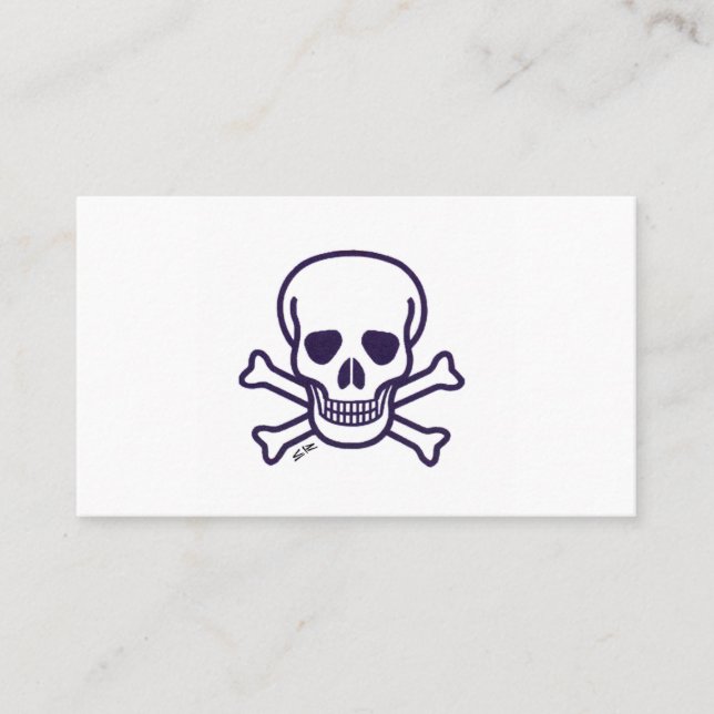 Skull n Bones vit standard visitkort (Framsida)