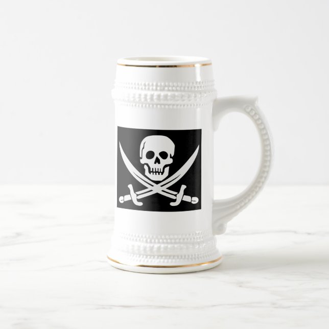 SKULL N CROSSBONES PIRAT BEER STEIN SEJDEL (Höger)