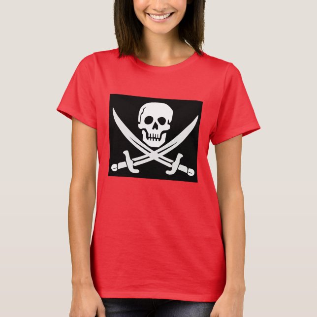 SKULL N CROSSBONES PIRAT T-SHIRTS (Framsida)