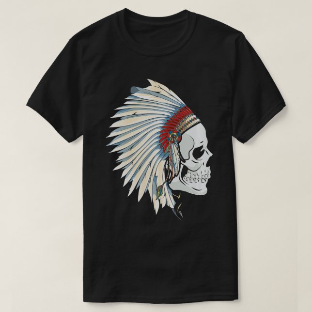 Skull Native American T Shirt (Design framsida)