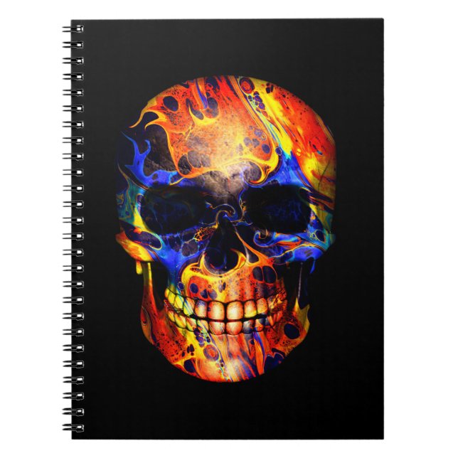 SKULL NEON PAINT ABSTRAKT ANTECKNINGSBOK (Framsidan)