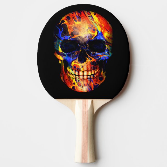 SKULL NEON PAINT ABSTRAKT PINGISRACKET (Framsidan)