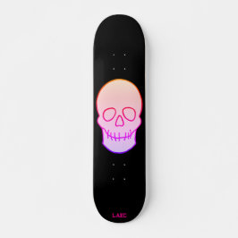 Skull - neonglöd mini skateboard bräda 18,5 cm