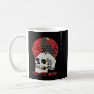 Skull Nevermore Gothic Crow Raven Skull Head Emo P Kaffemugg