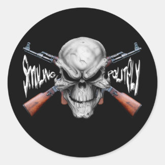 Skull n'Guns Sticker Runt Klistermärke