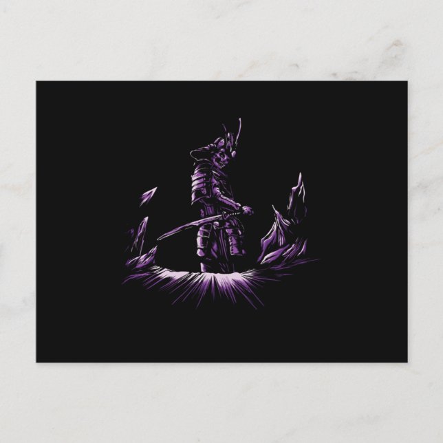 Skull Ninja Samurai Japan Kendo Katana Swords Gift Vykort (Framsida)