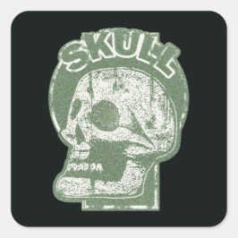 SKULL-nyckelhål Fyrkantigt Klistermärke