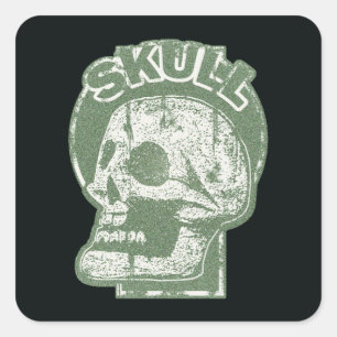 SKULL-nyckelhål Fyrkantigt Klistermärke