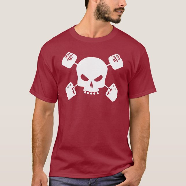 Skull och Barbell Kor Shirt for Lifters T-shirt (Framsida)