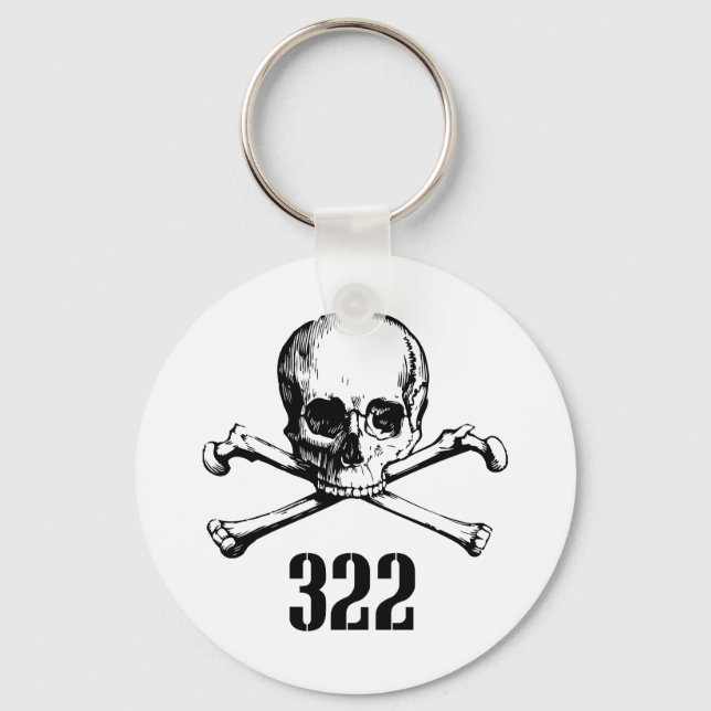 Skull och ben 322 nyckelring (Framsida)