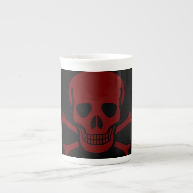 Skull och ben benporslin mugg (Framsidan)