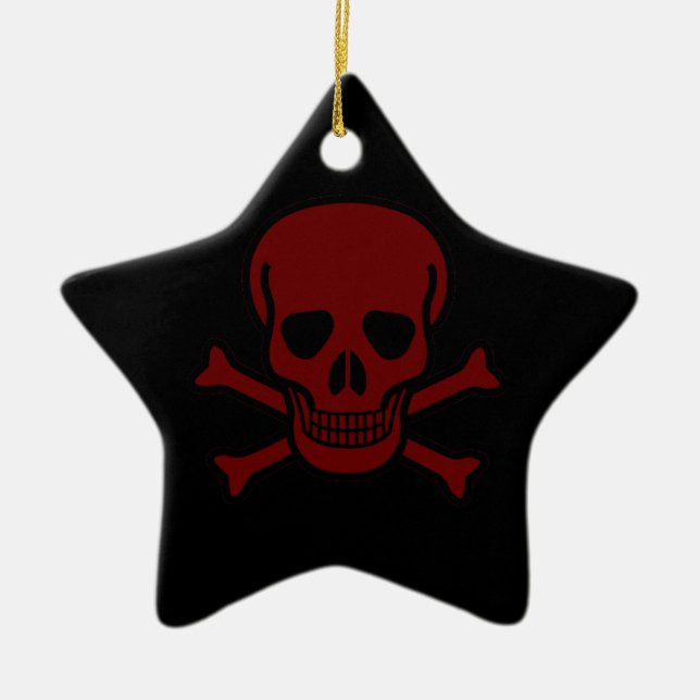 Skull och ben julgransprydnad keramik (Framsidan)