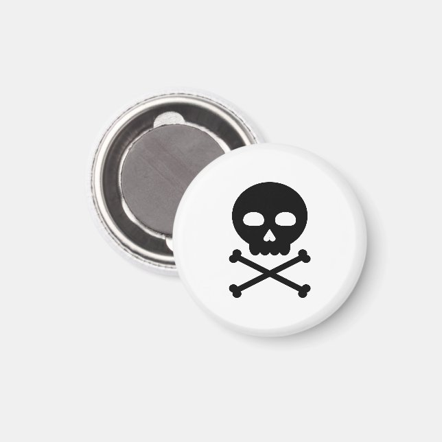 Skull och ben magnet (Front/Back)