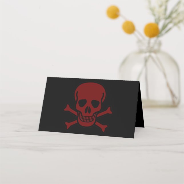 Skull och ben placeringskort (Framsida)