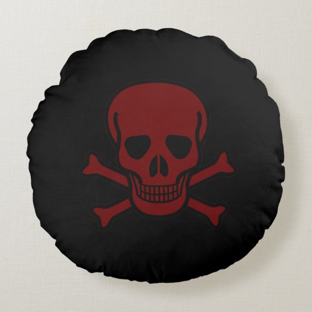 Skull och ben rund kudde (Framsidan)