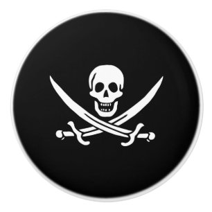 Skull och blad av keramiskt skåp, Pirat Knopp