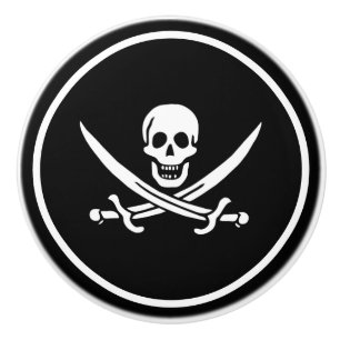 Skull och blad för keramiskt kabinett, Pirat Knopp