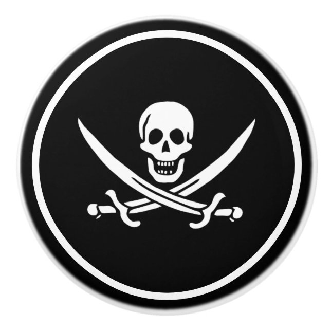 Skull och blad för keramiskt kabinett, Pirat Knopp (Framsidan)
