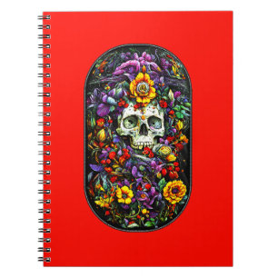 Skull och blommor anteckningsbok
