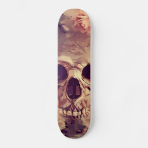 Skull och blommor mini skateboard bräda 18,5 cm
