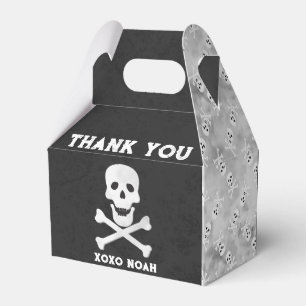 Skull och Bones Halloween Birthday Favor Box Presentaskar