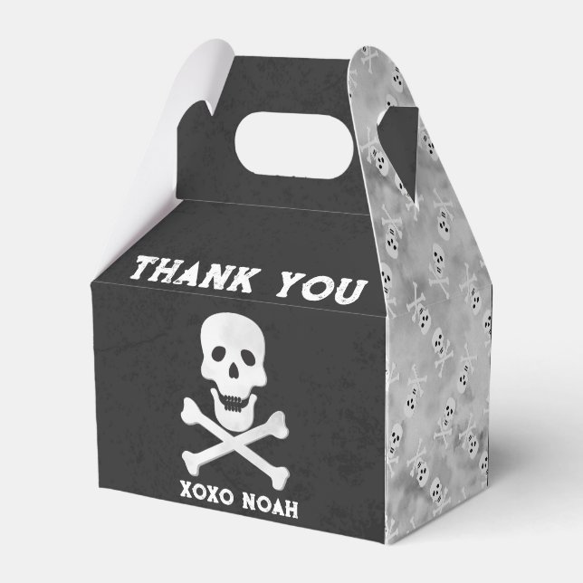 Skull och Bones Halloween Birthday Favor Box Presentaskar (Baksidan Sidan)