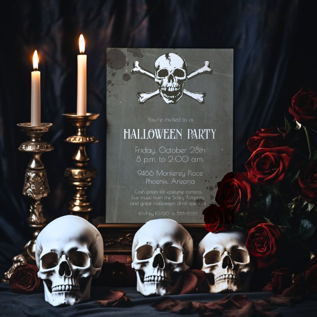Skull- och Bones Halloween-inbjudan Inbjudningar (Skapare uppladdad)