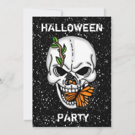 Skull och Butterfly Halloween fest Inbjudningar