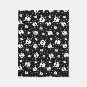 Skull och Crossbone Black Sherpa Fleece Blanket